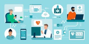 Patients can connect with healthcare professionals using digital health tools.
