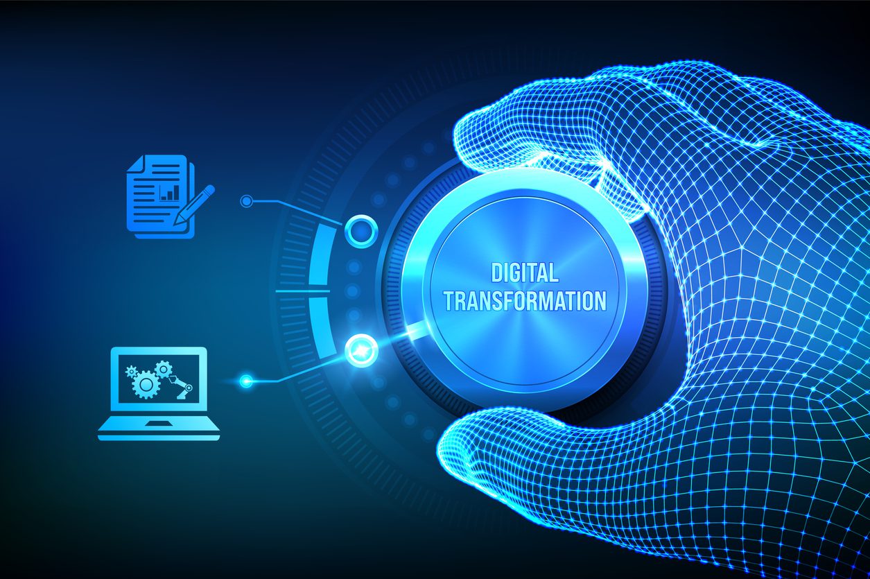 Artistic illustration of data management’s role in digital transformation.